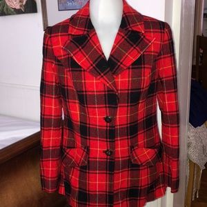 Vintage Plaid Pendleton Wool Blazer